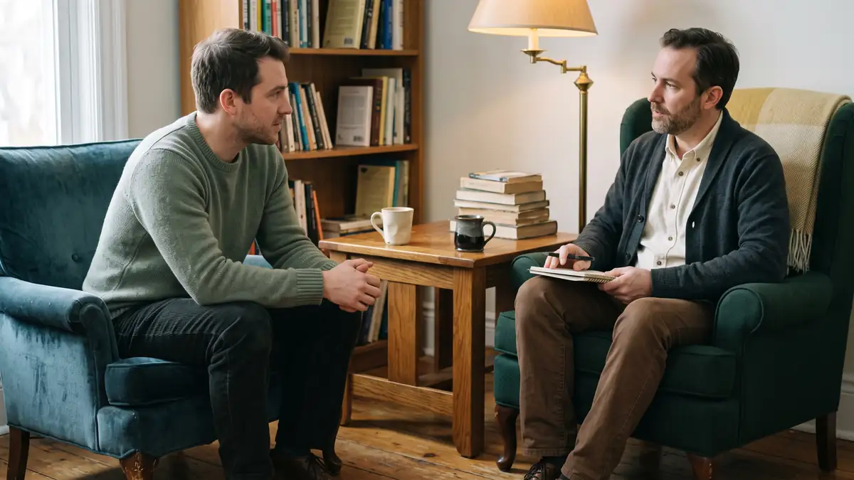 A confidential Christian therapy session