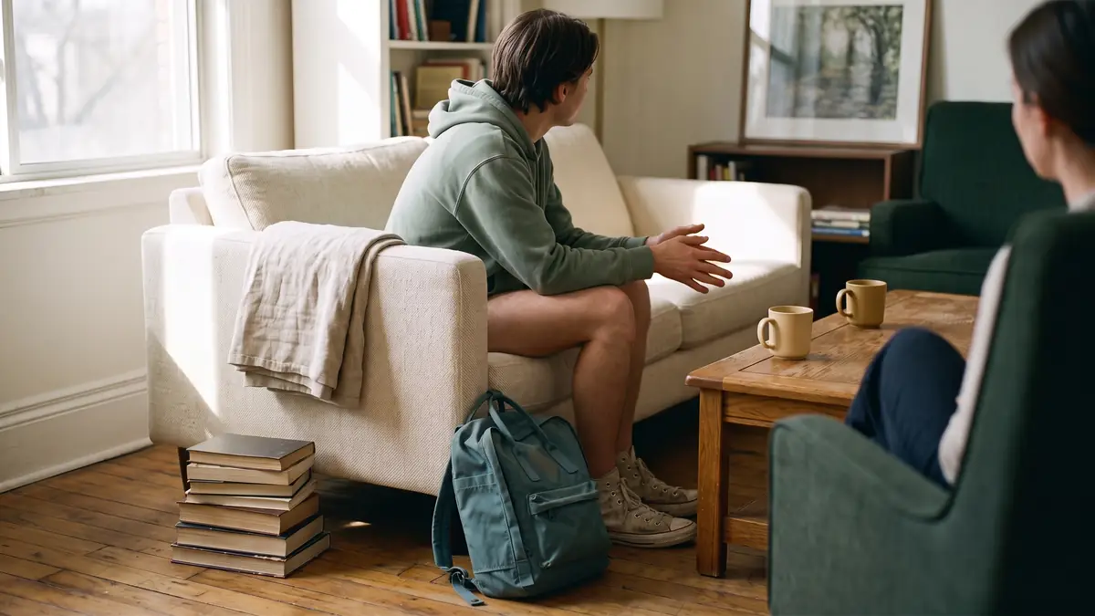 A young adult in a Christian therapy session