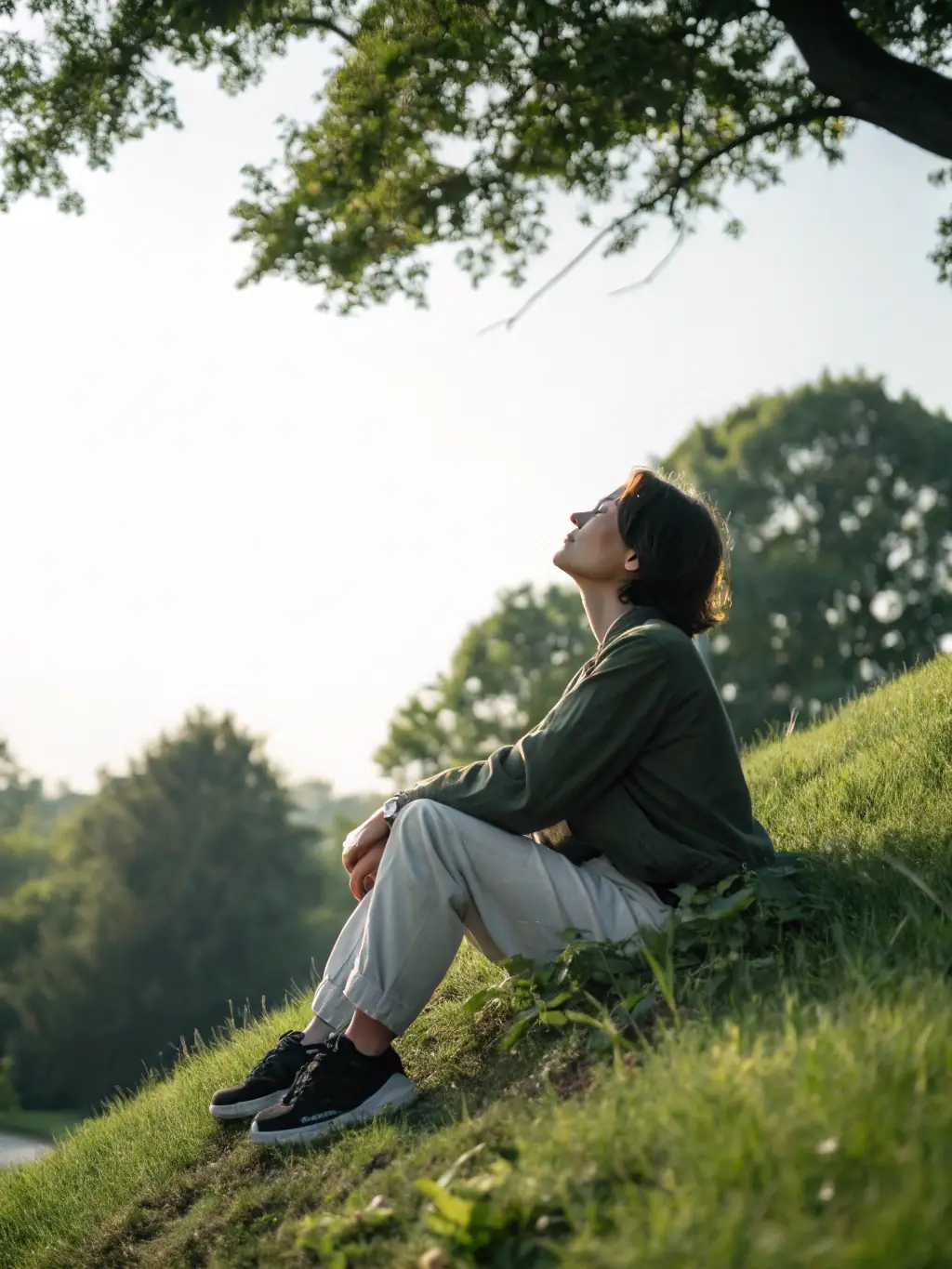 A calm, serene image of a person meditating or praying in a peaceful environment, symbolizing hope and calmness.